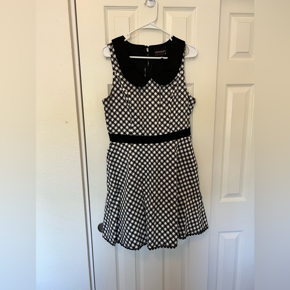 Orphan Black Swing Dress - Black gingham - XL